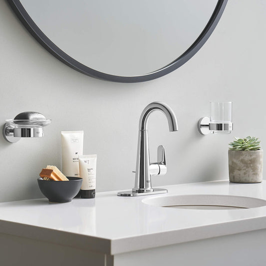 GROHE Essentials Toothbrush Holder in Chrome Finish - Transparent Glass