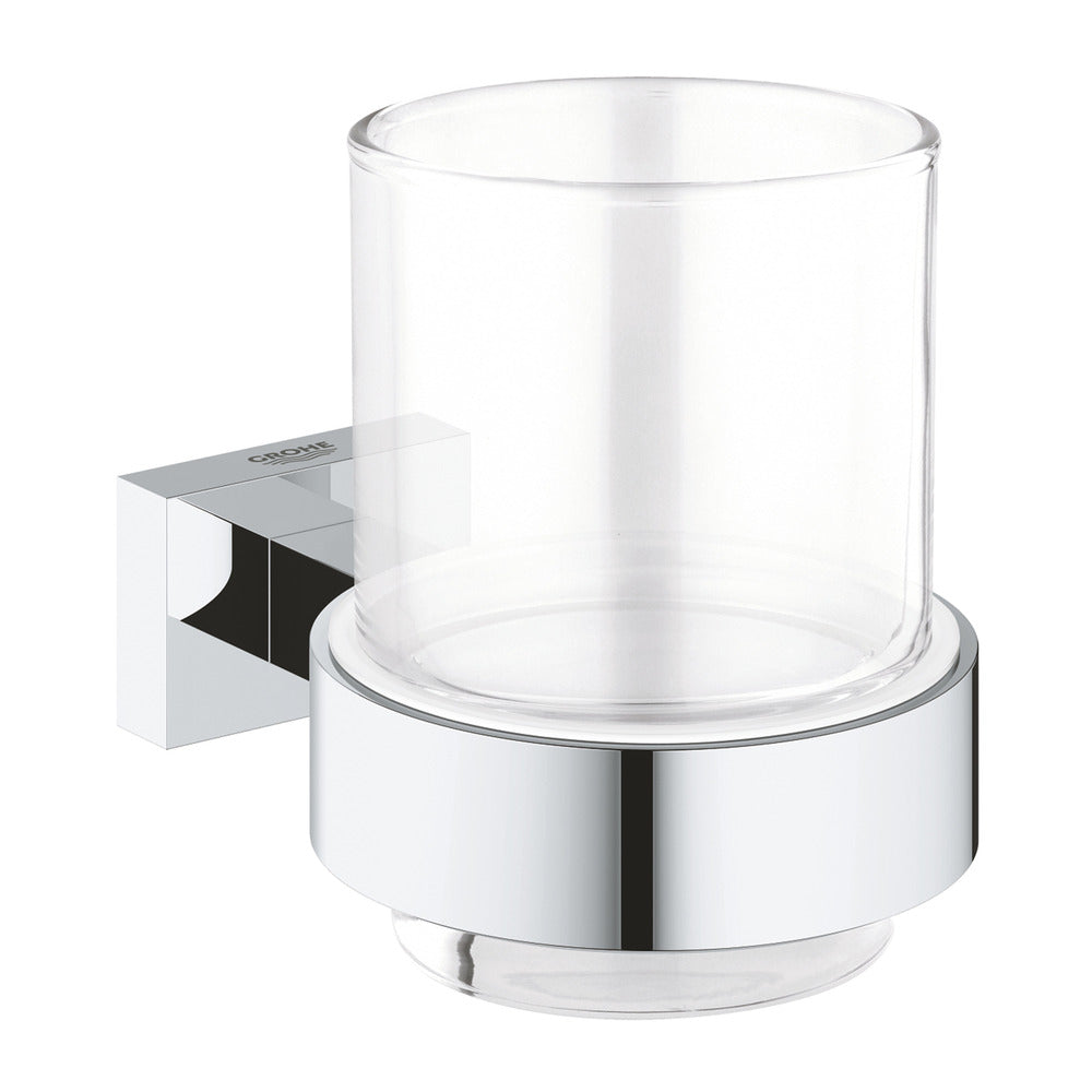 Държач за четки за зъби Grohe Essentials Cube хром - прозрачно стъкло