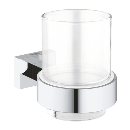 Държач за четки за зъби Grohe Essentials Cube хром - прозрачно стъкло