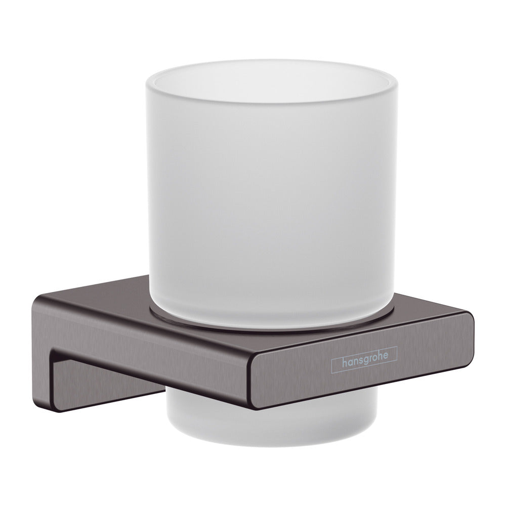 Hansgrohe AddStoris Toothbrush Holder in Black - Brushed Chrome