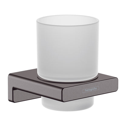 Hansgrohe AddStoris Toothbrush Holder in Black - Brushed Chrome