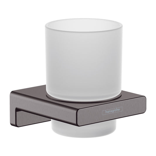 Hansgrohe AddStoris Toothbrush Holder in Black - Brushed Chrome