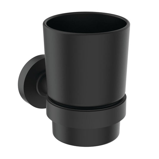 Държач за четки за зъби Ideal Standard IOM черен мат с черна чаша