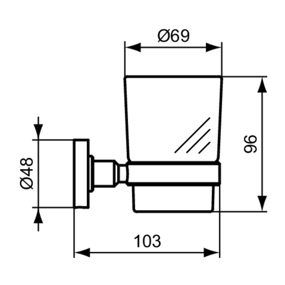 Държач за четки за зъби Ideal Standard IOM черен мат с черна чаша