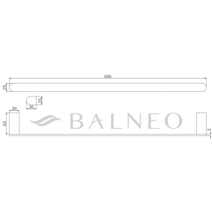 Държач за хавлии Balneo Qarx инокс мат 60 cm