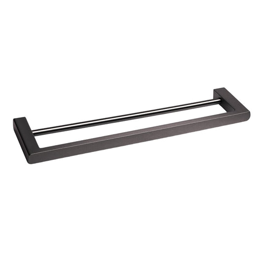 Двойна стойка за хавлии Balneo Qarx Gun Metal мат 60 cm
