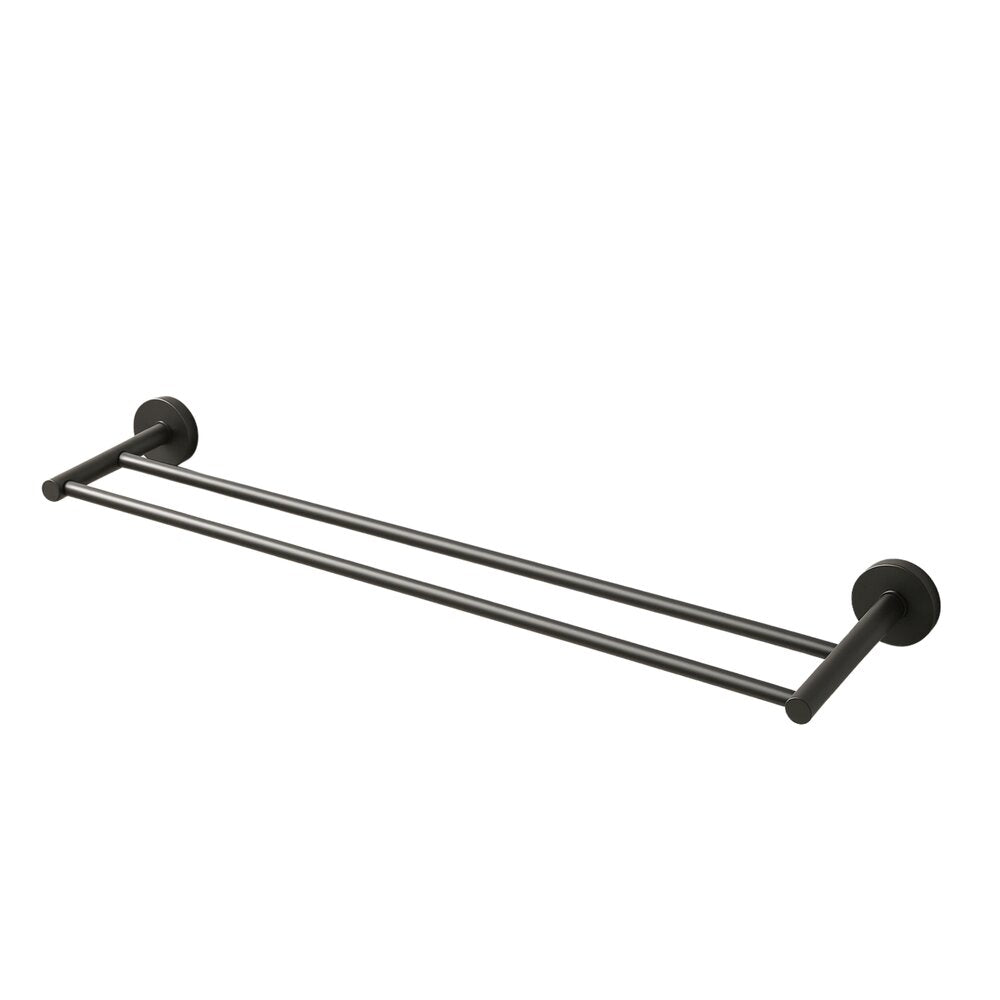 Двойна стойка за хавлии Balneo Qube Gun Metal мат 60 cm
