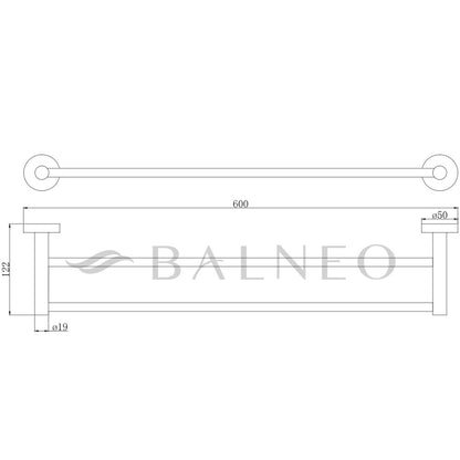 Двойна стойка за хавлии Balneo Qube черен мат 60 cm