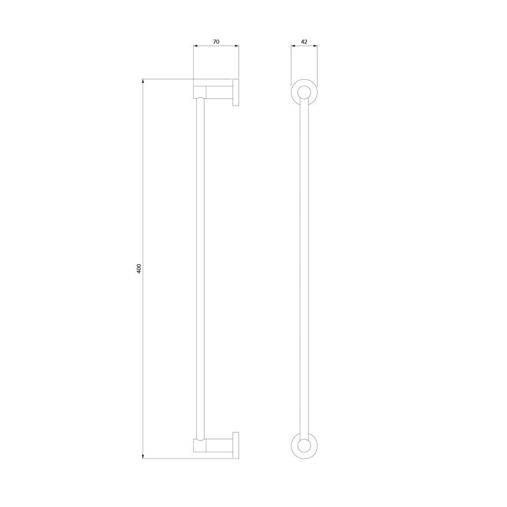 Държач за хавлии Omnires Modern Project бял мат 40 cm санитарна месинг