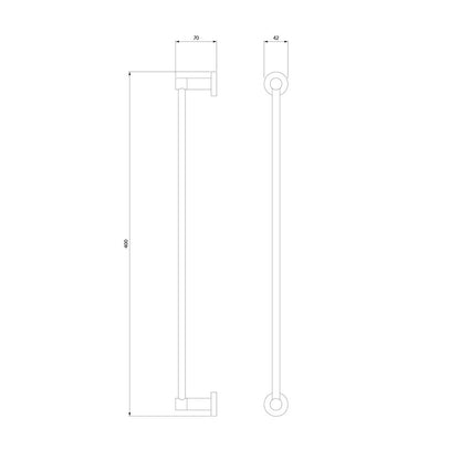 Държач за хавлии Omnires Modern Project бял мат 40 cm санитарна месинг