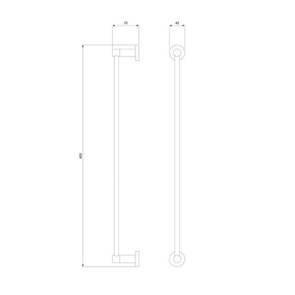 Държач за хавлии Omnires Modern Project матово бяло 60 cm санитарна месинг