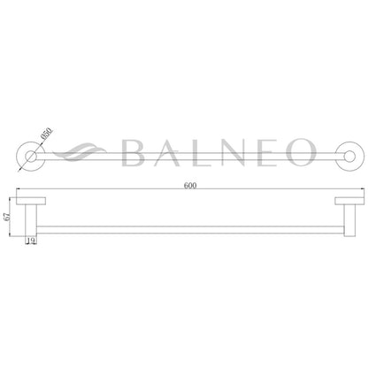 Държач за хавлии Balneo Qube Gun Metal мат 60 cm