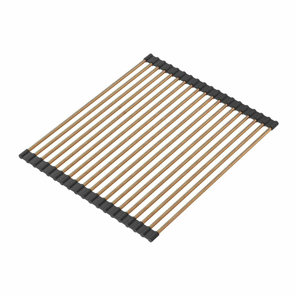 Держач за съдове Quadron Unique Rollmata с меден завършек - черен 43x32 см