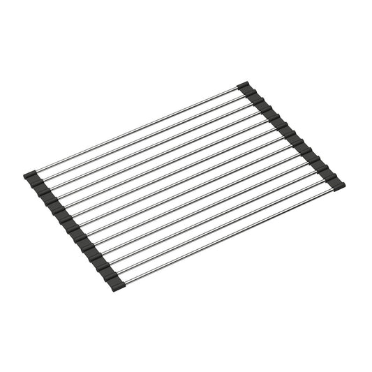 Подставка за съдове Quadron Unique Rollmata с inox завършек - черен 38x25см