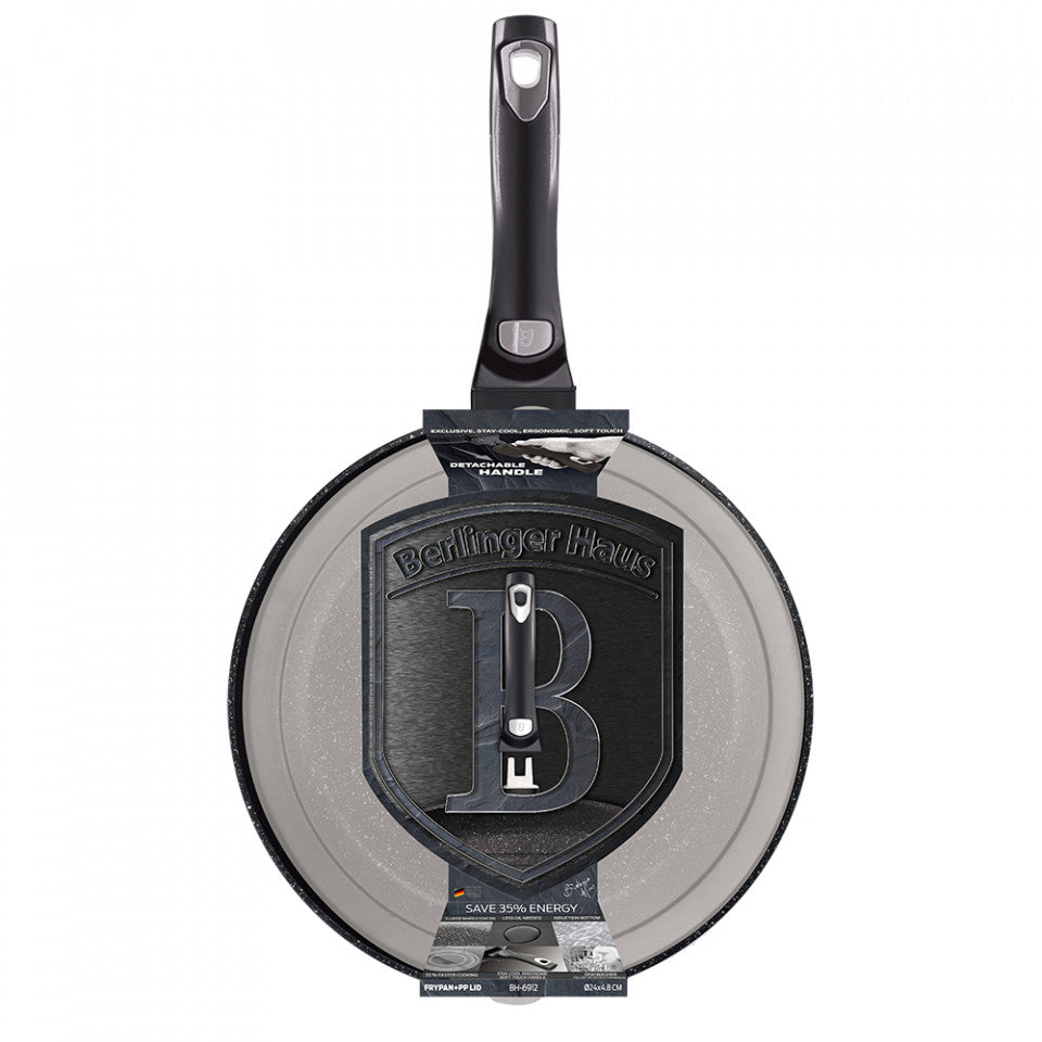 Тиган 24 см с отделяща се дръжка Metallic Line Carbon Pro Edition Berlinger Haus BH 6912