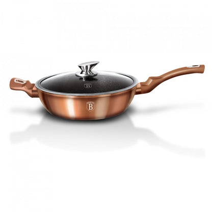 Дълбок тиган с капак 28 см Rose Gold (Мед) Metallic Line Berlinger Haus BH 1518N