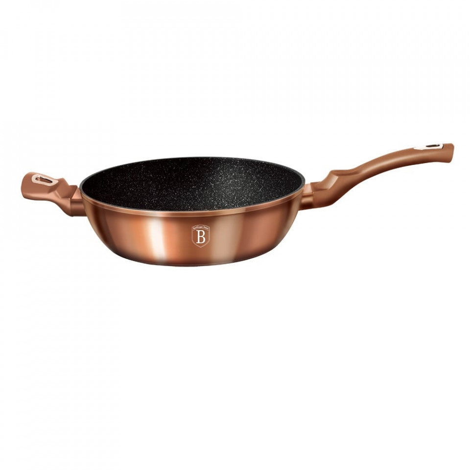 Дълбок тиган с капак 28 см Rose Gold (Мед) Metallic Line Berlinger Haus BH 1518N