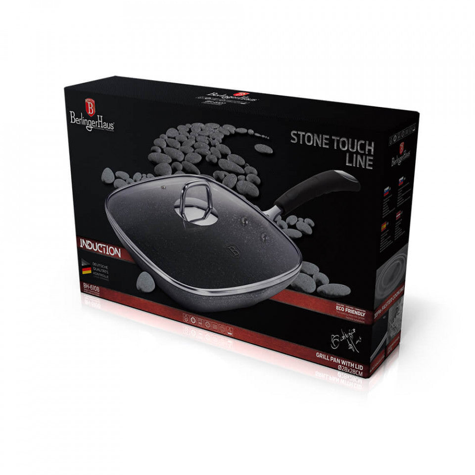 Грил тиган с капак Stone Touch Line BerlingerHaus BH 6108