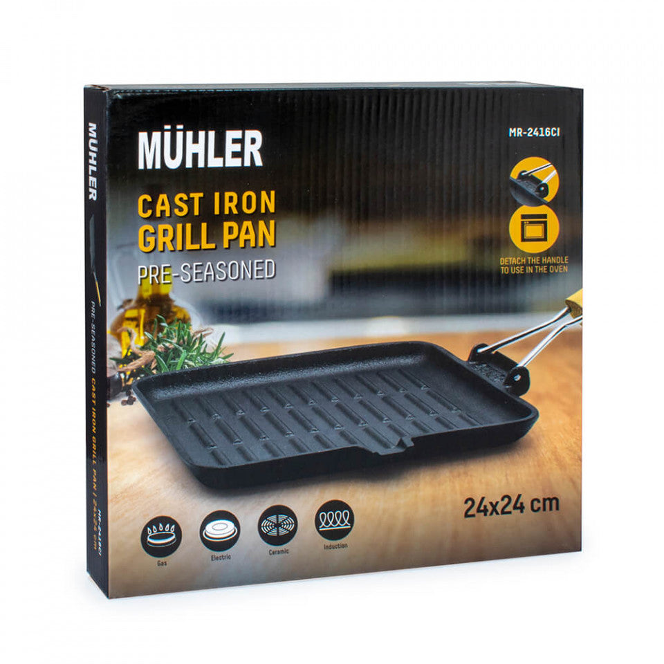 Скарата за грил Muhler Tika MR-2416CI 24x24cm, чугун 1003974