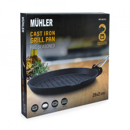 Скара за печене Muhler Tika MR-2617CI 26x2 cm, чугун 1003976
