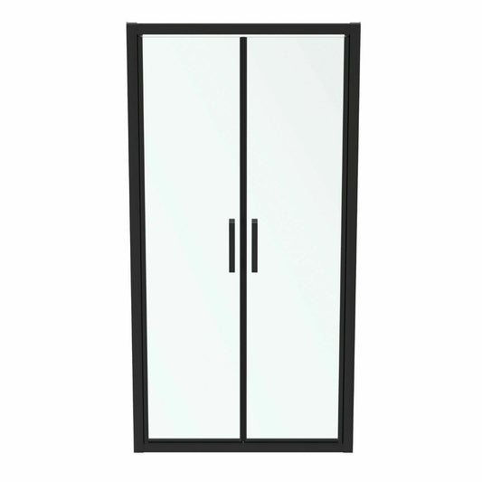 Swing door with fixed segment 100 cm matte black Ideal Standard Connect 2