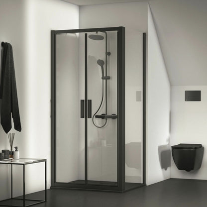 Врати с фиксиран сегмент 100 см черен мат Ideal Standard Connect 2