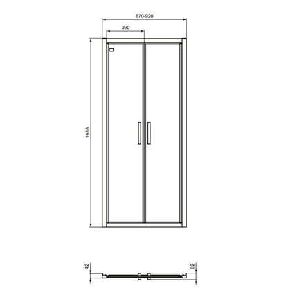 Swing door with fixed segment 90 cm matte black Ideal Standard Connect 2