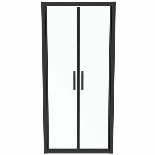 Swing door with fixed segment 90 cm matte black Ideal Standard Connect 2
