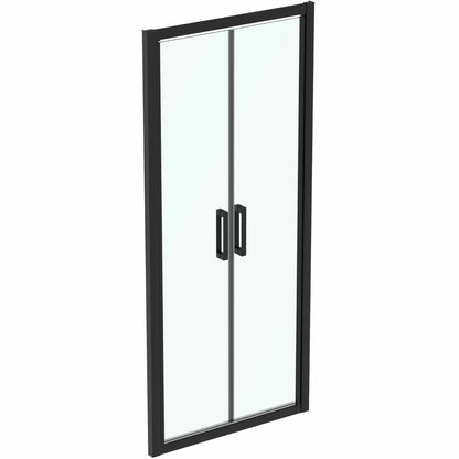 Swing door with fixed segment 90 cm matte black Ideal Standard Connect 2