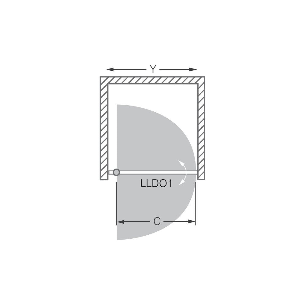 Душ врата Roth Lega Line, pivotanta, 90 см