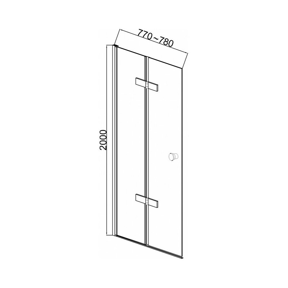 Inter Ceramic Folding Niche Door 77-78 cm Smoky Glass 6 mm Matte Grey Profile Gun Grey