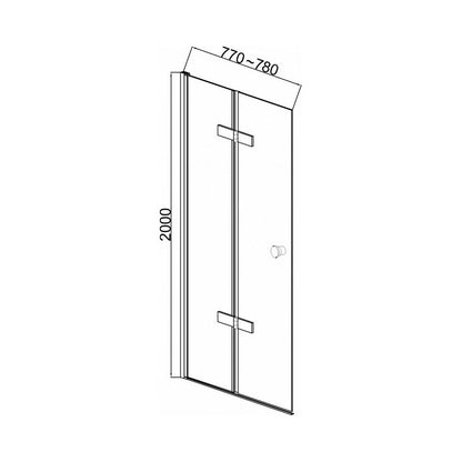Inter Ceramic Folding Niche Door 77-78 cm Smoky Glass 6 mm Matte Grey Profile Gun Grey