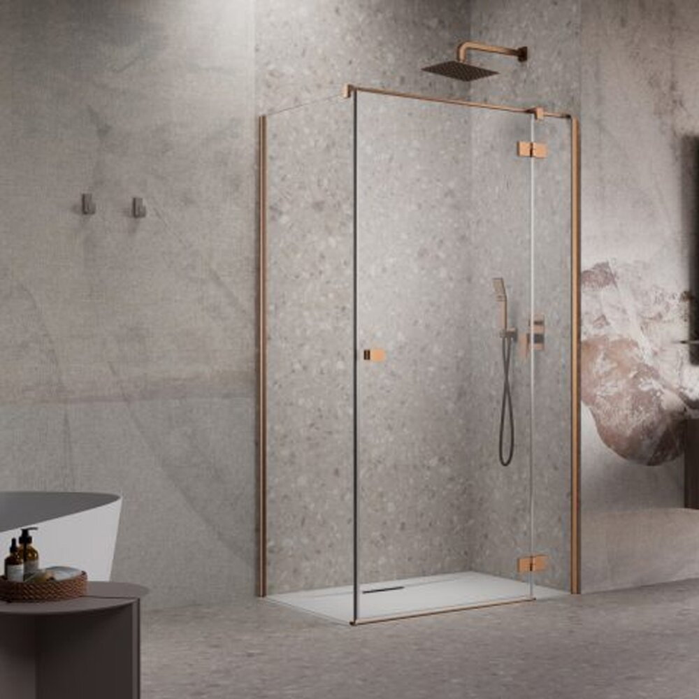 Душ врата Radaway Essenza KDJ 110 cm стъкло 6 mm с покритие медно никелирано-прозрачно дясно отваряне