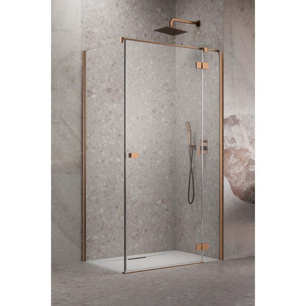 Душ врата Radaway Essenza KDJ 110 cm стъкло 6 mm с покритие медно никелирано-прозрачно дясно отваряне