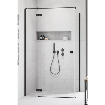 Врата за ниши Radaway Essenza KDJ 80 cm стъкло 6 mm матово черно-прозрачно отваряне наляво