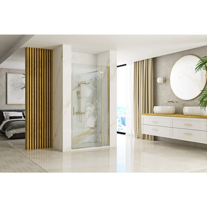 Душова врата Rea Hugo 100 см стъкло 6 мм златисто матово