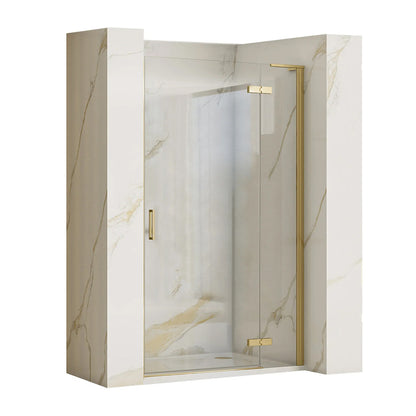 Rea Hugo 80 cm Hinged Niche Door 6 mm Brushed Gold Glass