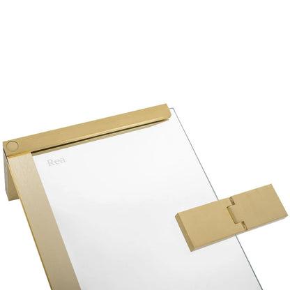 Rea Hugo 90 cm Hinged Niche Door 6 mm Brushed Gold Glass