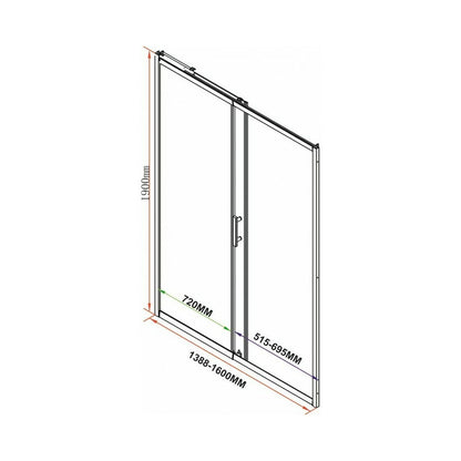 Inter Ceramic Sliding Niche Door 140 cm 5 mm Glass Matte Black Profile - Smoky