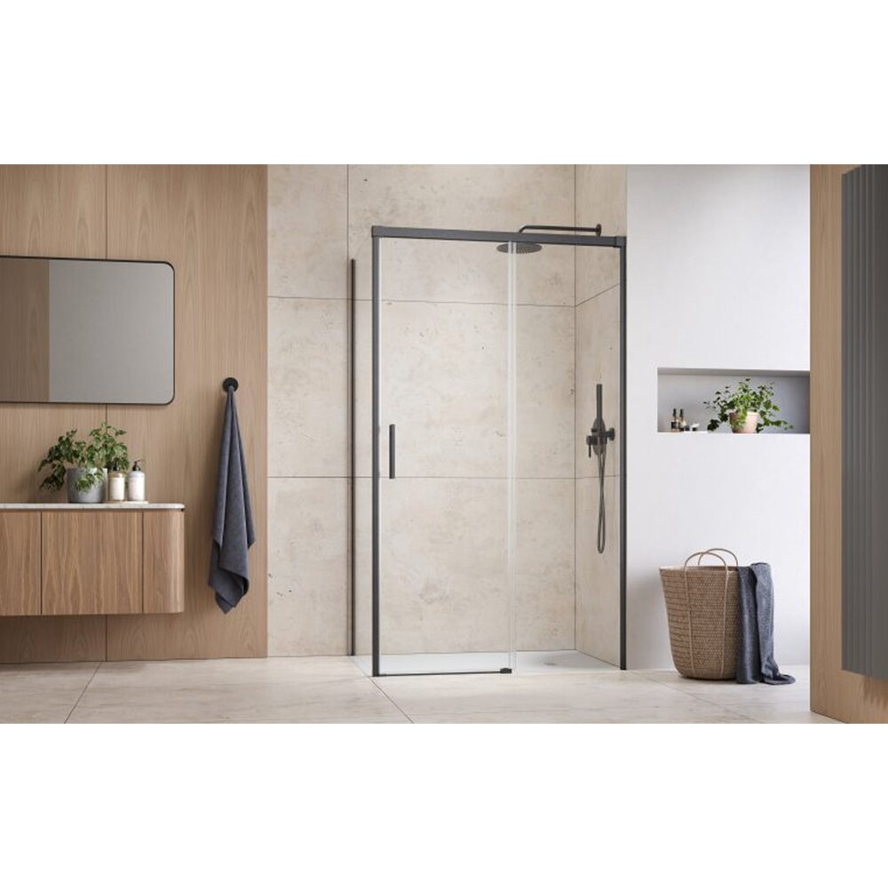 Слайдваща врата за ниши Radaway Idea KDJ 100 cm стъкло 6 mm завършек GunMetal матово-прозрачно дясно отваряне