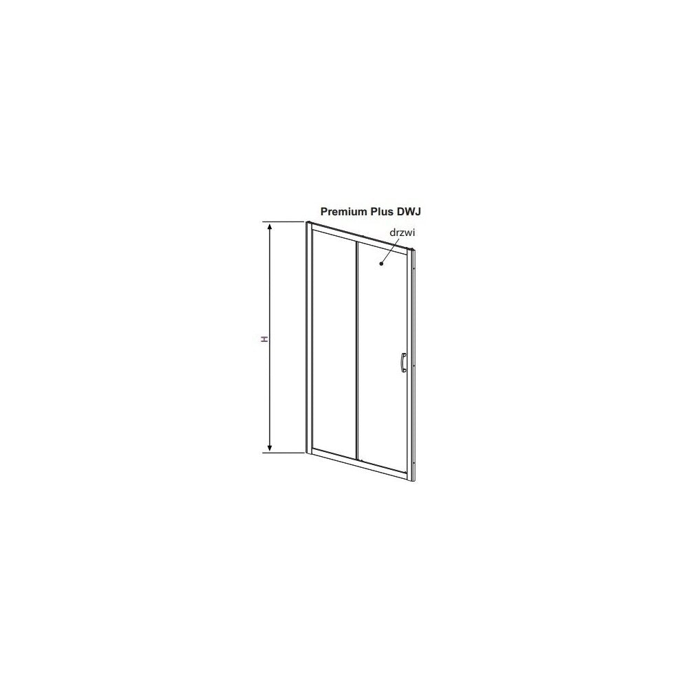 Radaway Premium Plus DWJ Sliding Shower Door 110 cm 6 mm Glass Chrome-Transparent