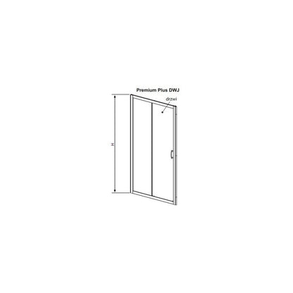 Radaway Premium Plus DWJ Sliding Shower Door 110 cm 6 mm Glass Chrome-Transparent