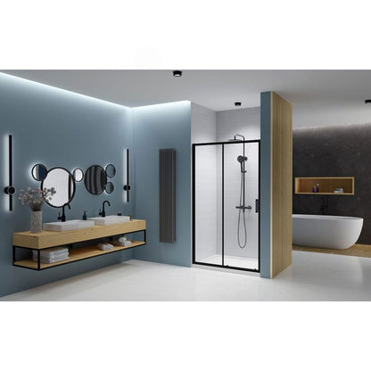 Слайдваща врата за ниша Radaway Premium Pro DWJ 120 cm стъкло 6 mm матово черно-прозрачно отваряне наляво