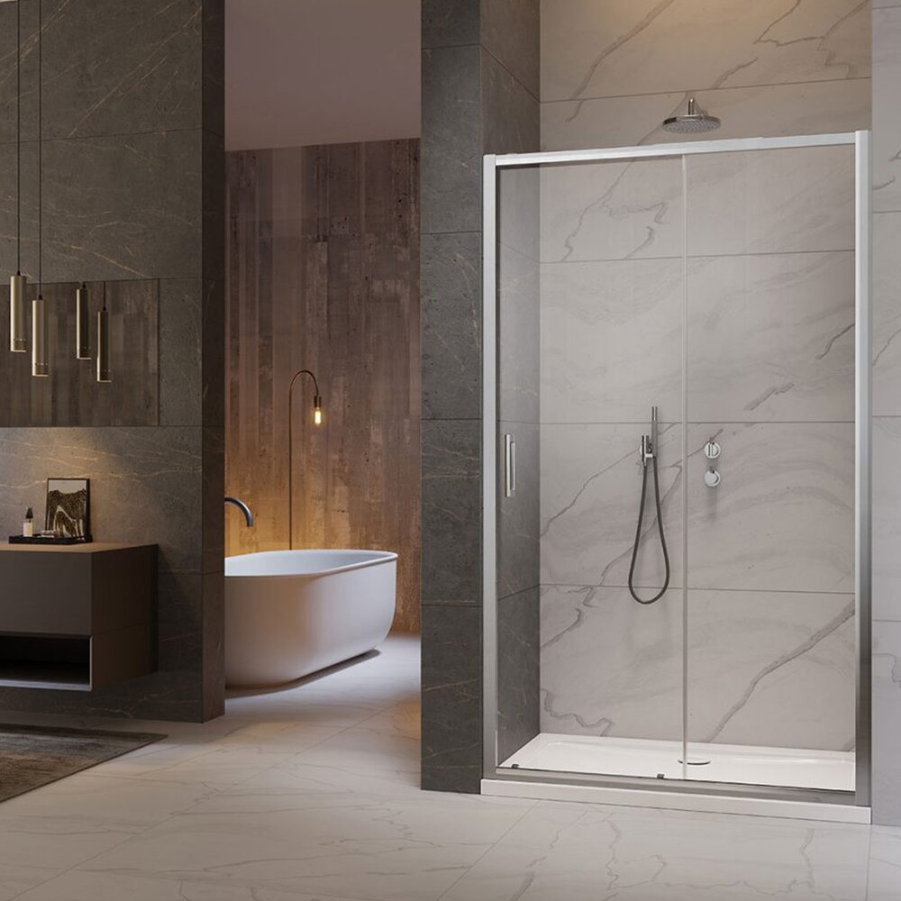 Слайдваща врата за ниша Radaway Premium Pro DWJ 130 cm стъкло 6 mm хром гланц-прозрачен дясно отваряне
