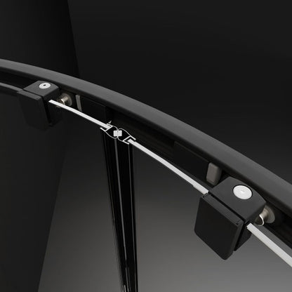 Слайдваща врата за ниша Radaway Premium Pro DWJ 130 cm стъкло 6 mm матово черно-прозрачно дясно отваряне