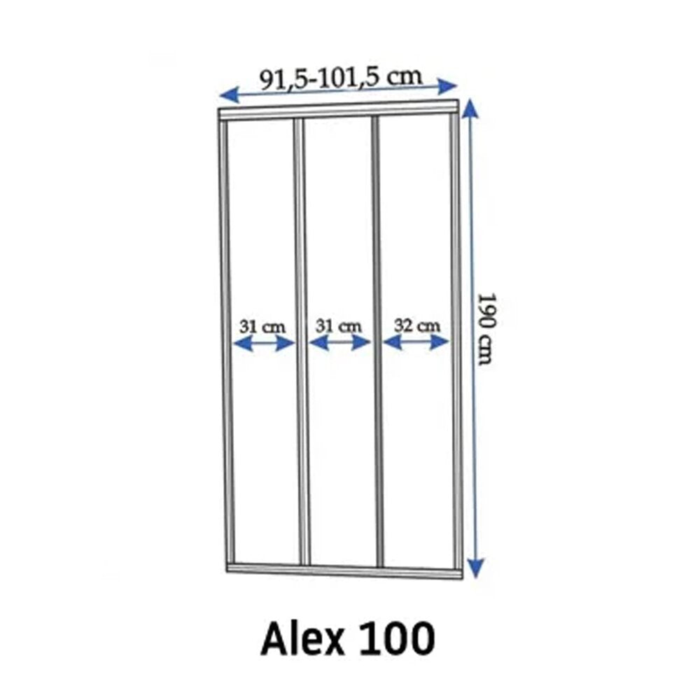 Скрито плъзгащо се стъклено врата Rea Alex 100 см 4 мм хром