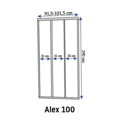 Скрито плъзгащо се стъклено врата Rea Alex 100 см 4 мм хром