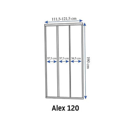 Слайдваща врата за ниша Rea Alex 120 см, стъкло 4 мм, хром