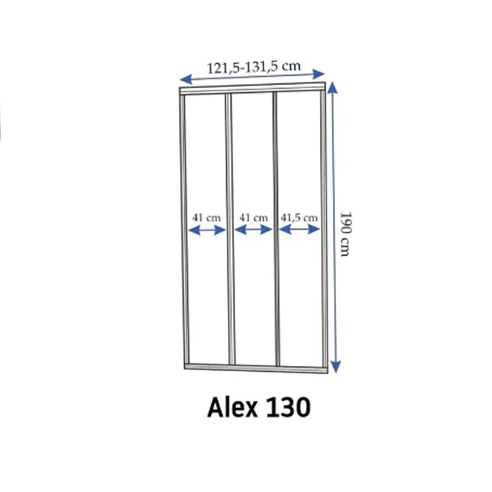 Скрито плъзгаща се врата Rea Alex 130 см стъкло 4 мм хром