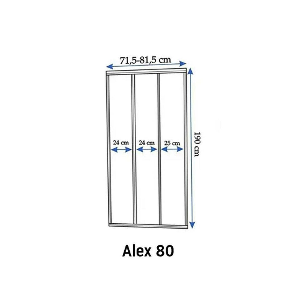 Слайд врата за ниша Rea Alex 80 см стъкло 4 мм хром